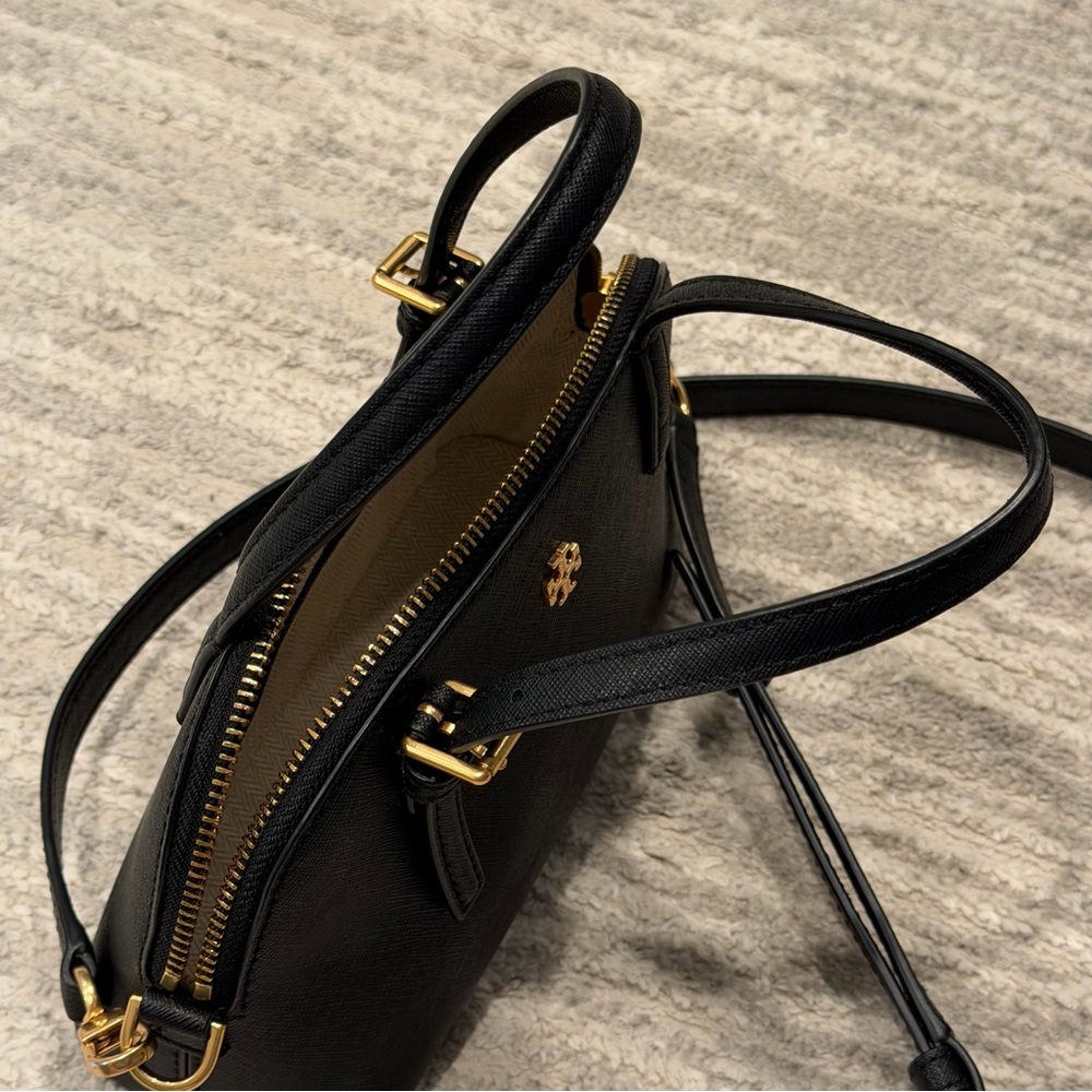 Tory Burch Black Crossbody Satchel Top handle Emerson Dome - Picture 11 of 11
